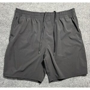 Crane Mens XL Black Athletic Shorts Recycled Polyester Spandex Drawstring